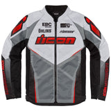 Icon Hooligan Ultrabolt Jacket - White/Grey/Red