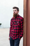Merlin "Axe" Kevlar Flannel - Red - City Limit Moto